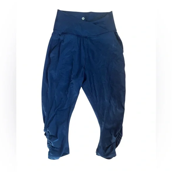 Lululemon Sun Salutation Foldover Waist Black High-Waisted Athletic Pants - Picture 6 of 10